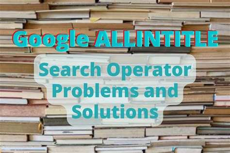 allintitle seo|Google Search Operators: In.